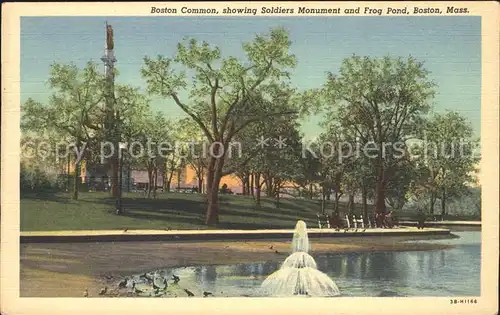 Boston Massachusetts Common Soldiers Monument and Frog Pond Kat. Boston