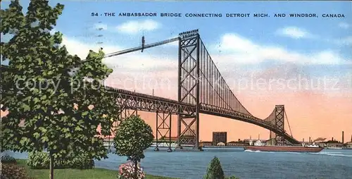 Detroit Michigan Ambassador Bridge  Kat. Detroit