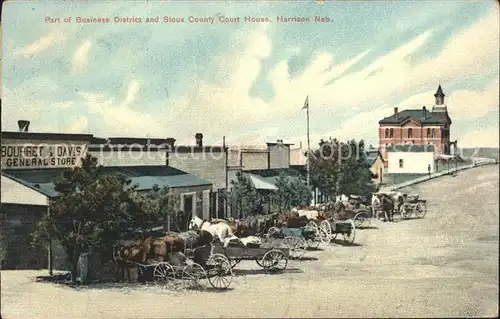 Harrison Nebraska Sioux Conty Court House Pferdewagen Kat. Harrison