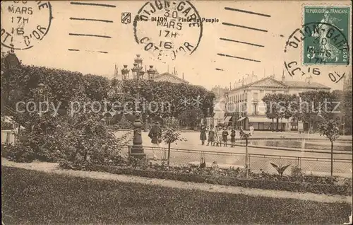 Dijon Cote d Or Place du Peuple Stempel auf AK Kat. Dijon