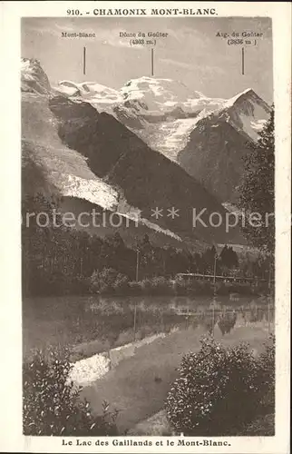 Chamonix Lac des Gaillands et le Mont Blanc Kat. Chamonix Mont Blanc