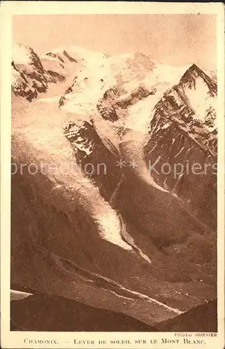 Chamonix Lever de Soleil Glacier Gletscher Sonnenaufgang Kat. Chamonix Mont Blanc