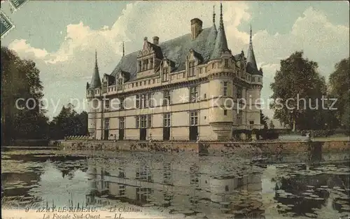 Azay le Rideau Chateau Etang Kat. Azay le Rideau