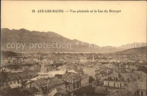 Aix les Bains Vue generale et Lac du Bourget Montagnes Kat. Aix les Bains