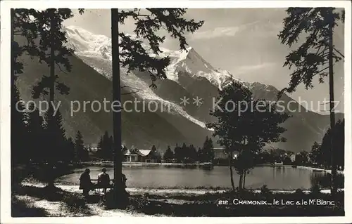 Chamonix Bords du Lac et le Mont Blanc Kat. Chamonix Mont Blanc
