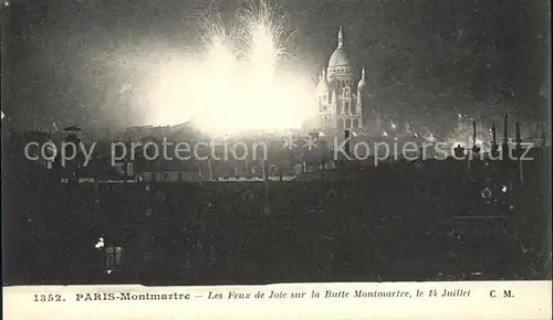 Paris Feux de Joie sur la Butte Montmartre 14 Juillet Kat. Paris