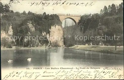 Paris Les Buttes Chaumont Pont de Briques Kat. Paris