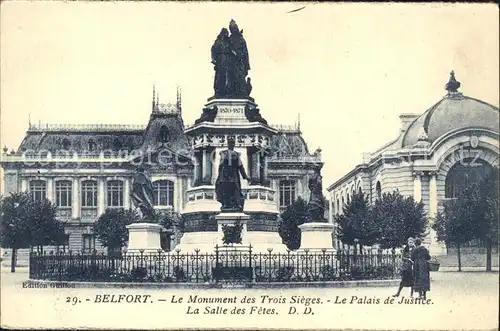 Belfort Alsace Monument des Trois Sieges Palais de Justice Salle des Fetes Kat. Belfort