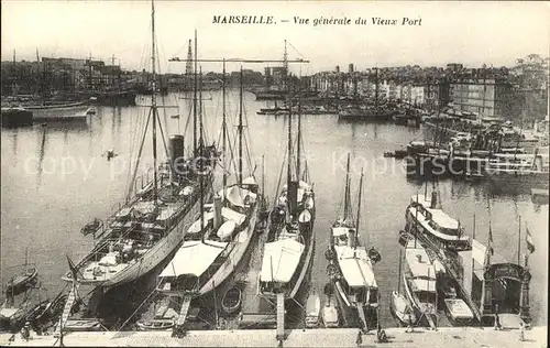 Marseille Vue generale du vieux Port Bateaux Kat. Marseille