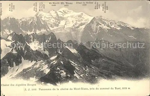 Chamonix Chaine du Mont Blanc Chaine des Aiguilles Rouge Alpenpanorama Kat. Chamonix Mont Blanc