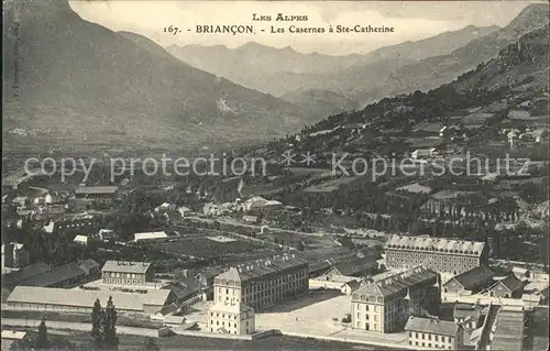 Briancon Vue panoramique Casernes a Sainte Catherine et les Alpes Kat. Briancon