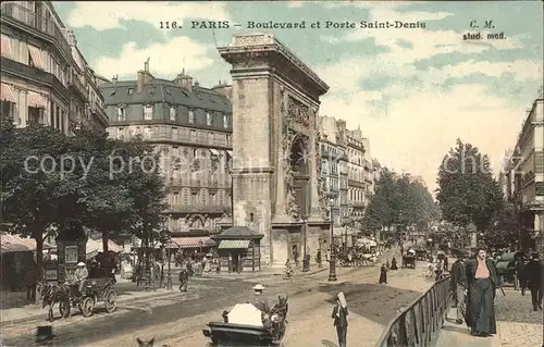 Paris Boulevard et Porte Saint Denis Kat. Paris