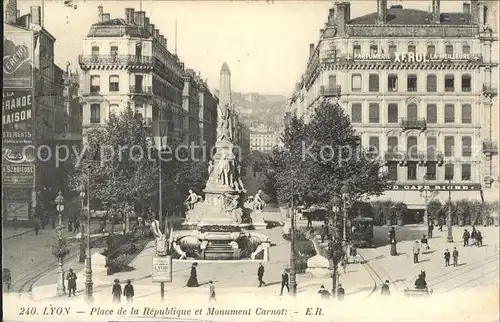 Lyon France Place de la Republique Monument Carnot Kat. Lyon