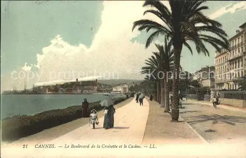 Cannes Alpes Maritimes Boulevard de la Croisette et le Casino Palmiers Kat. Cannes