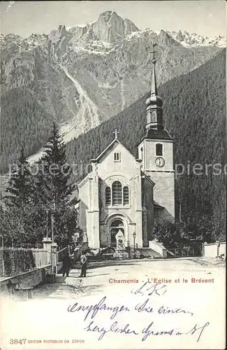 Chamonix Eglise et le Brevent Kat. Chamonix Mont Blanc