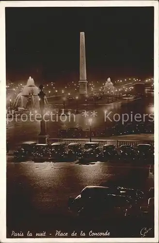 Paris Place de la Concorde la nuit Monument Kat. Paris