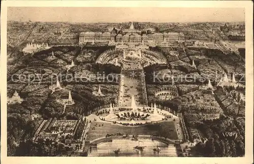 Versailles Yvelines Palais et Parc vus a vol d oiseau Chateau Kat. Versailles