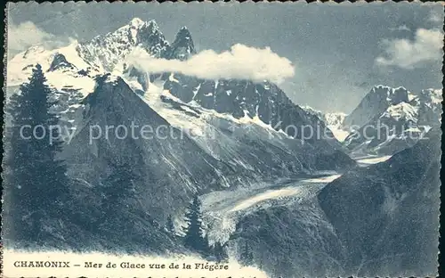 Chamonix Mer de Glace vue de la Flegere Eismeer Gletscher Alpenpanorama Kat. Chamonix Mont Blanc