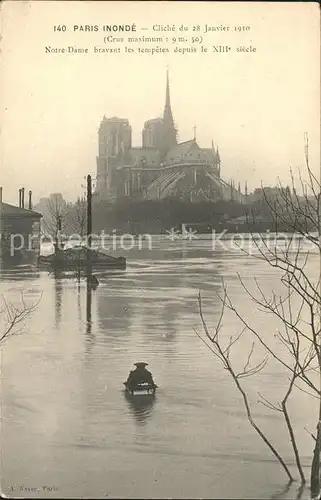 Paris Inondation 1910 Hochwasser Katastrophe Kat. Paris
