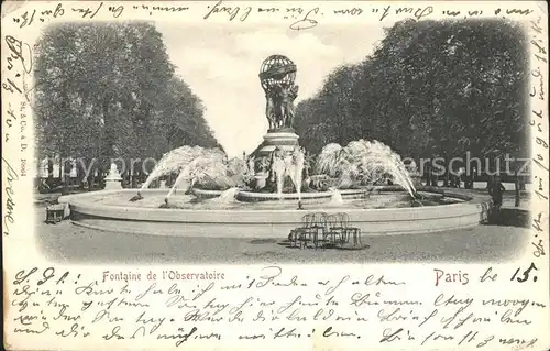 Paris Fontaine de l Oberservatoire Kat. Paris