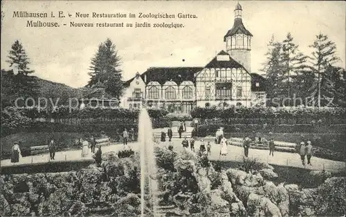 Muelhausen Elsass Restauration im Zoologischen Garten Kat. Mulhouse