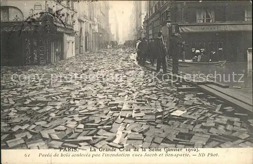 Paris Crue de la Seine Inondations 1910 Hochwasser Katastrophe Kat. Paris