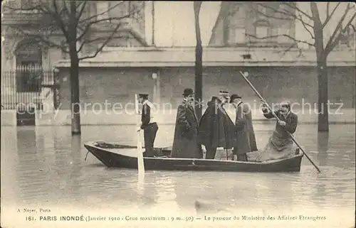 Paris Crue de la Seine Inondations 1910 Hochwasser Katastrophe Kat. Paris