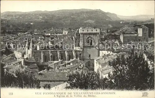 Villeneuve les Avignon Vue panoramique Eglise et Vallee du Rhone Kat. Villeneuve les Avignon