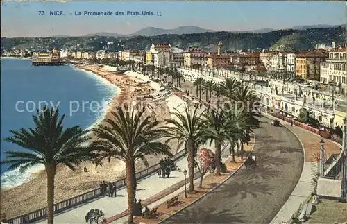 Nice Alpes Maritimes Promenade des Etats Unis Palmiers Plage Kat. Nice