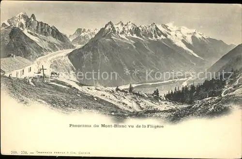 Chamonix Panorama du Mont Blanc vu de la Flegere Berghaus Alpenpanorama Kat. Chamonix Mont Blanc