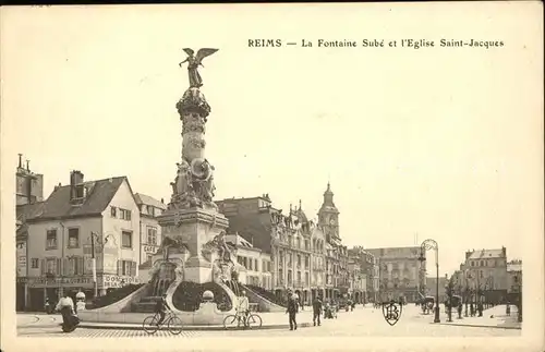 Reims Champagne Ardenne Fontaine Sube Eglise Saint Jacques Kat. Reims