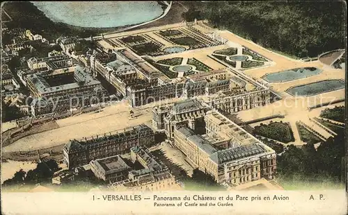 Versailles Yvelines Chateau et Parc vue aerienne Kat. Versailles