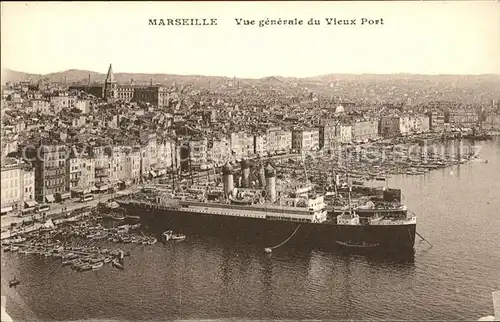 Marseille Vue generale du Vieux Port Bateau Kat. Marseille