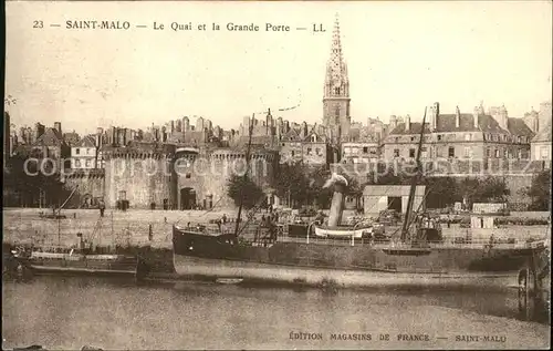 Saint Malo Ille et Vilaine Bretagne Quai et la Grande Porte Kat. Saint Malo