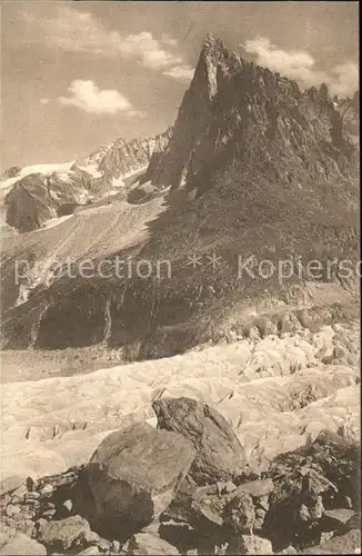 Chamonix Mer de Glace Aiguille du Dru Eismeer Gletscher Kat. Chamonix Mont Blanc