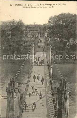 Tours Indre et Loire Pont Bonaparte et la Loire Kat. Tours