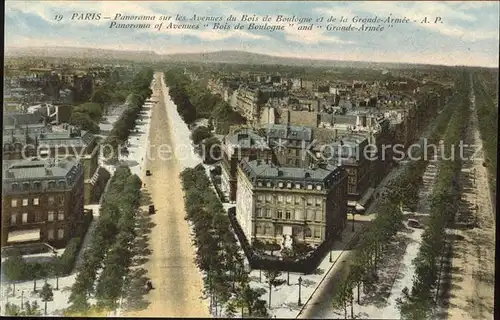 Paris Panorama sur les Avenues du Bois de Boulogne Grande Armee Kat. Paris