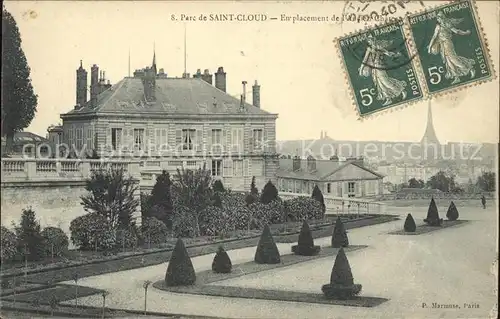 Saint Cloud Hauts de Seine Emplacement de l ancien Chateau Parc Stempel auf AK Kat. Saint Cloud
