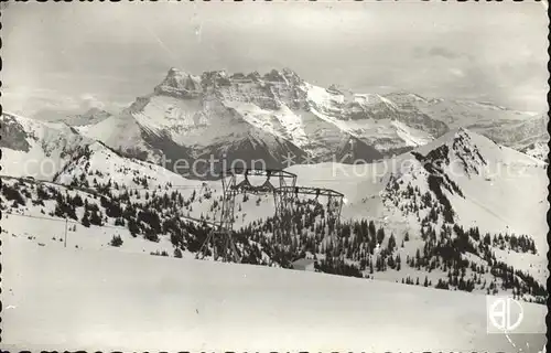 Chatel Haute Savoie Pistes du Morclans et les Dents du Midi Alpenpanorama Kat. Chatel