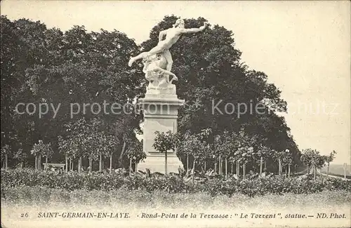 Saint Germain en Laye Rond Point de la Terrasse Le Torrent Statue Kat. Saint Germain en Laye