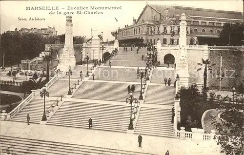 Marseille Escalier Monumental de la Gare Saint Charles Kat. Marseille