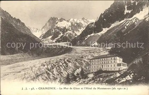 Chamonix Mer de Glace Hotel du Montenvers Eismeer Gletscher Alpenpanorama Kat. Chamonix Mont Blanc