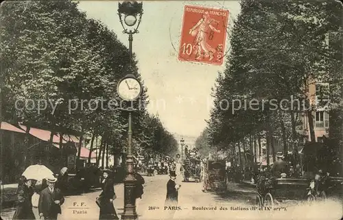 Paris Boulevard des Italiens Stempel auf AK Kat. Paris