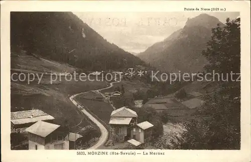 Morzine Route de La Mernaz Panorama Alpes Pointe de Nions Kat. Morzine