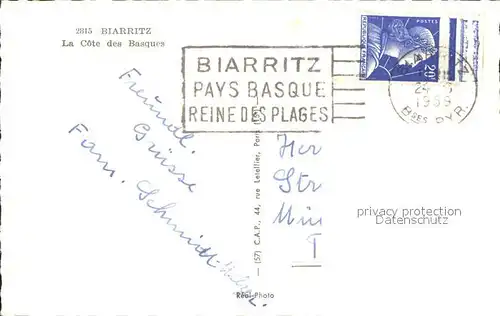 Biarritz Pyrenees Atlantiques Cote des Basques Kat. Biarritz