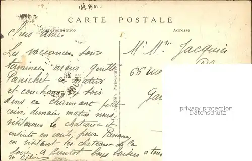 Langeais Chateau Louis XI Jean Bourre Histoire Stempel auf AK Kat. Langeais