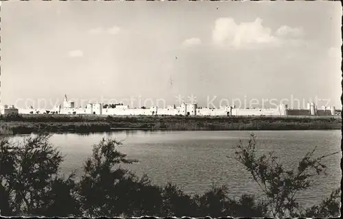 Aigues Mortes Gard Vue generale cote Sud vue de la lagune Kat. Aigues Mortes