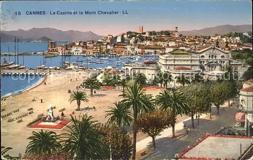 Cannes Alpes Maritimes Casino et Mont Chevalier Port Kat. Cannes