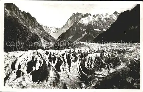 Chamonix Mer de Glace Massif des Grandes Jorasses Eismeer Gletscher Kat. Chamonix Mont Blanc