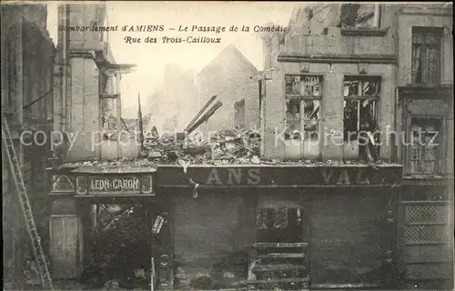 Amiens Bombardement Grande Guerre Ruines Truemmer 1. Weltkrieg Kat. Amiens